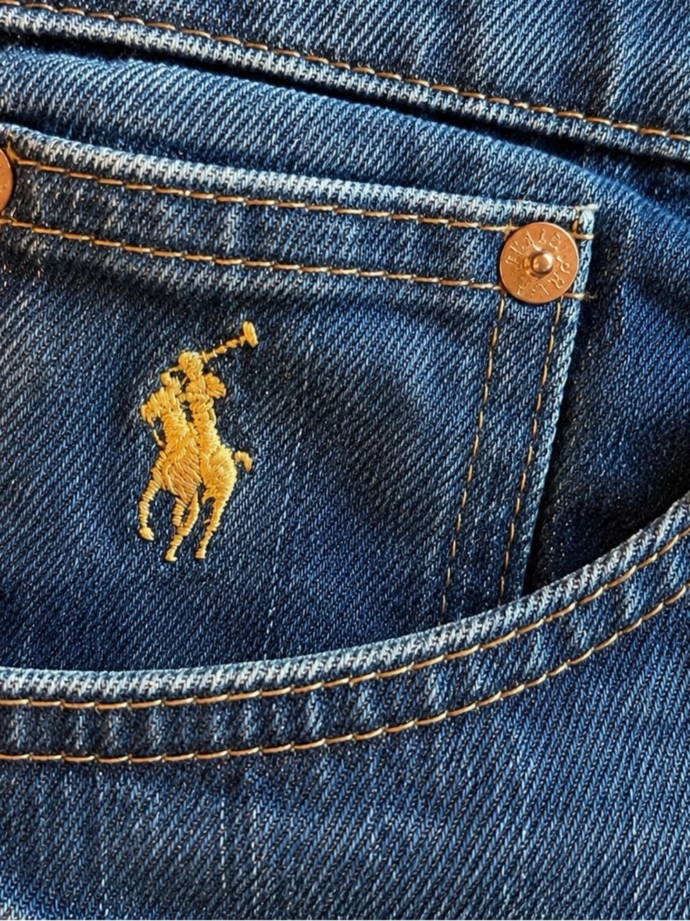 Ralph Lauren Sport Denim Shorts Women’s Size 8 Blue Pony Logo Jean Shorts Y2K - Picture 3 of 5